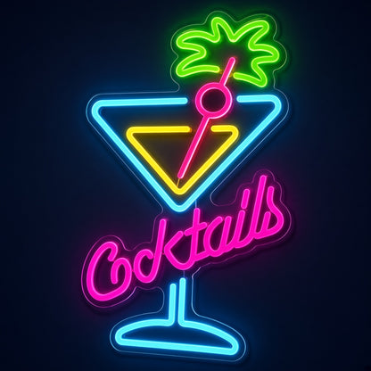 Cocktails Martini Glass LED Neon Sign - product hero