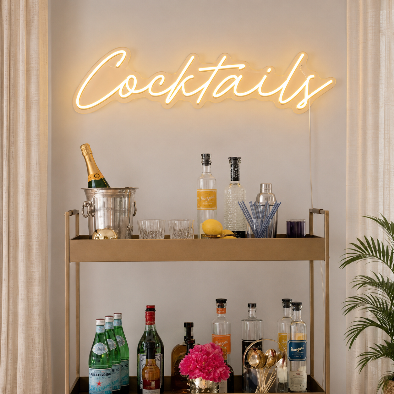 Cocktails Neon Sign Bar Cart Decor Party Decorations LED Neon Light Neon LED Neon Sign main product image