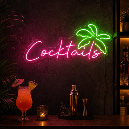 Cocktails Neon Sign Wall Art LED Neon Sign high-converting product image