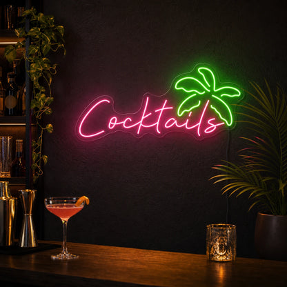Cocktails Neon Sign Wall Art LED Neon Sign real lifestyle scene