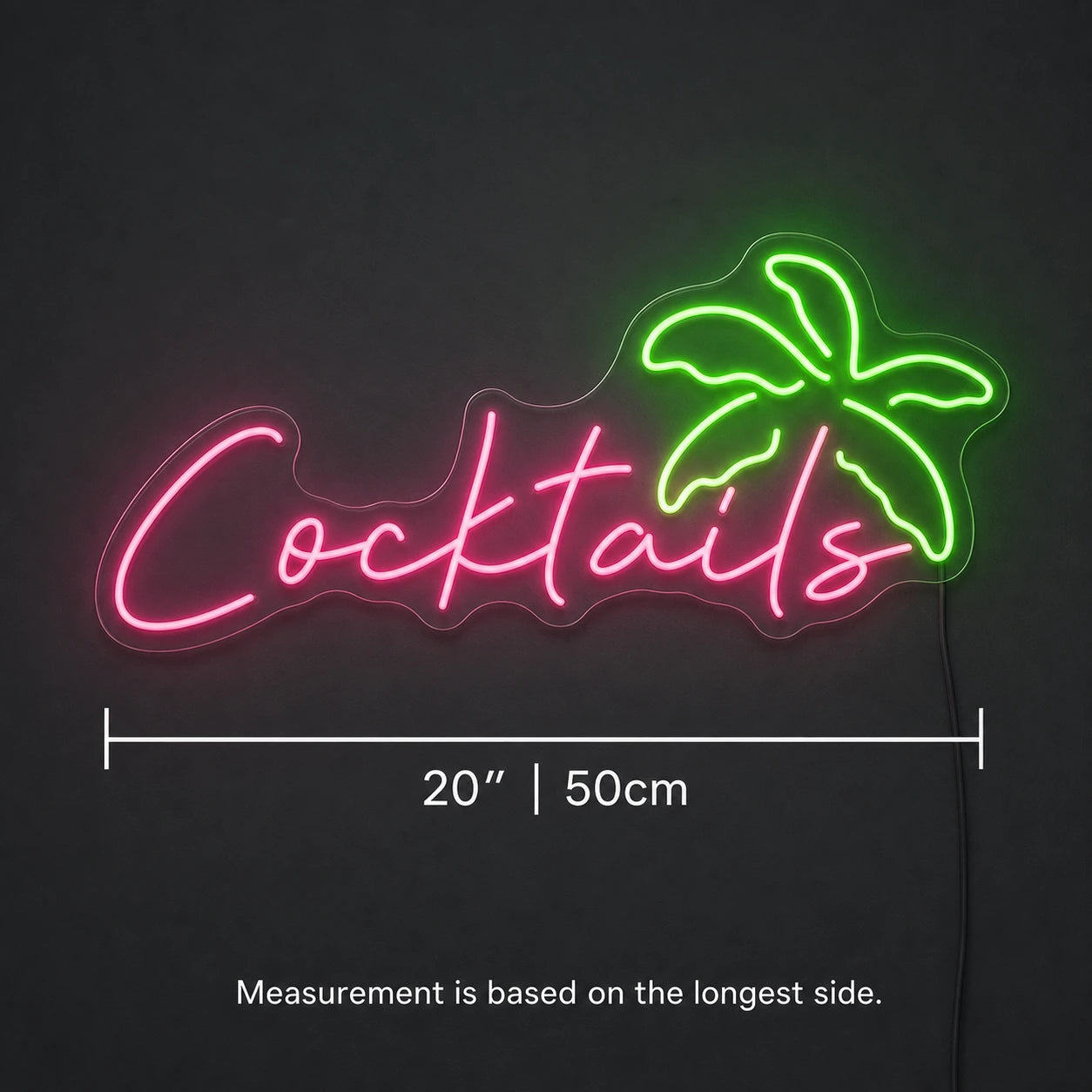 Cocktails Neon Sign Wall Art LED Neon Sign size image