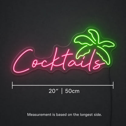 Cocktails Neon Sign Wall Art LED Neon Sign size image