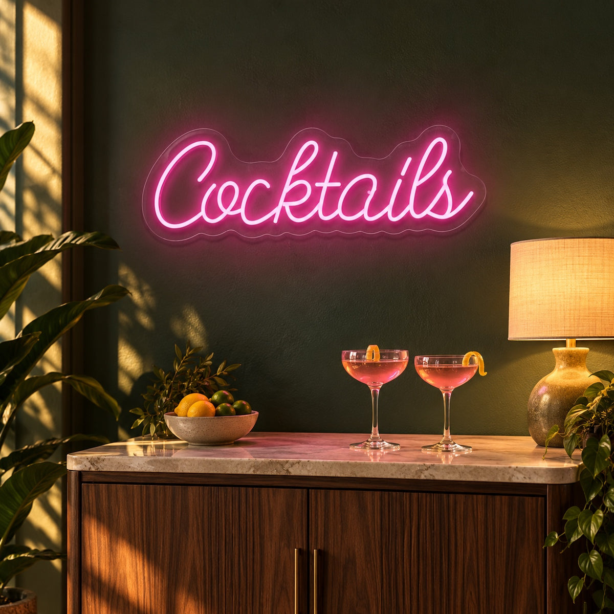 Cocktails LED Neon Sign - advertising view