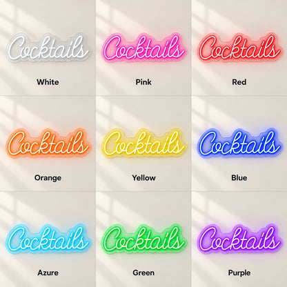 Cocktails LED Neon Sign - nine-color grid