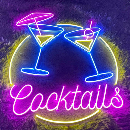 Cocktails Pink Blue Yellow Led Neon Sign For Bar Restaurant Decor-1 | Shineneon