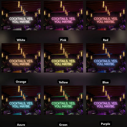 Cocktails Yes You Maybe LED Neon Sign - 05 Color Grid