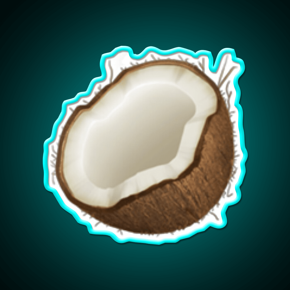 Coconut Emoji Snack Food Led Neon Sign Rgb Color - Shineneon