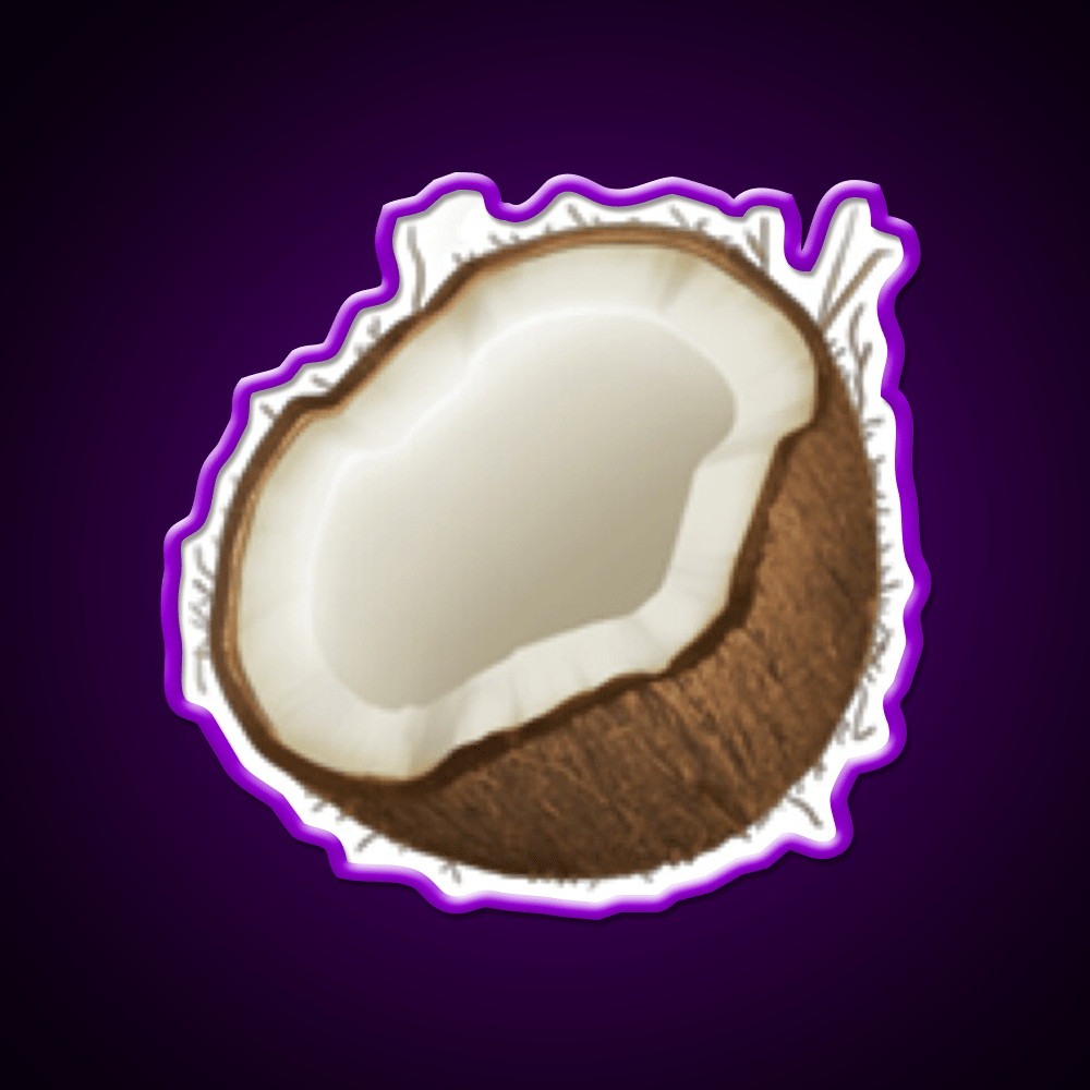 Coconut Emoji Snack Food Led Neon Sign Rgb Color - Shineneon