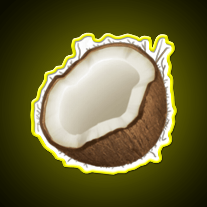 Coconut Emoji Snack Food Led Neon Sign Rgb Color - Shineneon