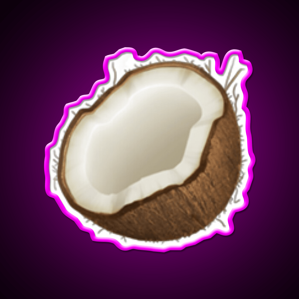 Coconut Emoji Snack Food Led Neon Sign Rgb Color - Shineneon