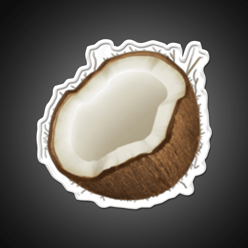 Coconut Emoji Snack Food Led Neon Sign Rgb Color - Shineneon