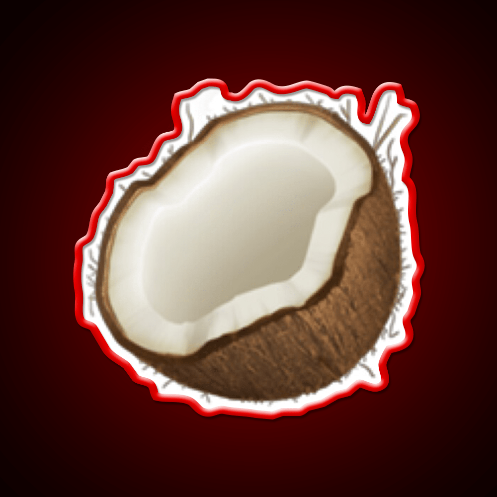 Coconut Emoji Snack Food Led Neon Sign Rgb Color - Shineneon