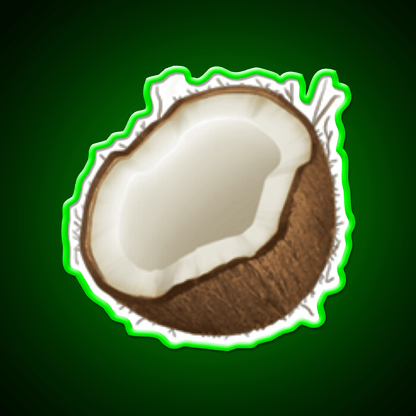 Coconut Emoji Snack Food Led Neon Sign Rgb Color - Shineneon