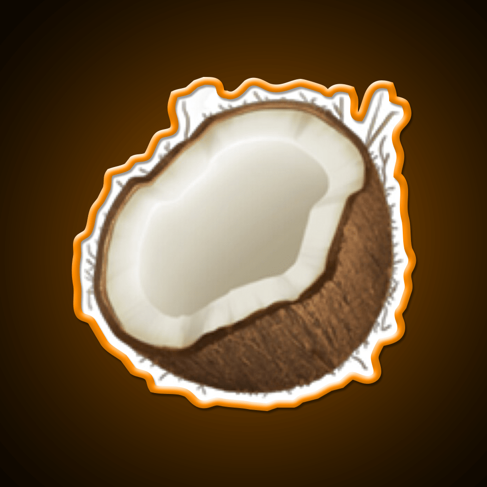 Coconut Emoji Snack Food Led Neon Sign Rgb Color - Shineneon