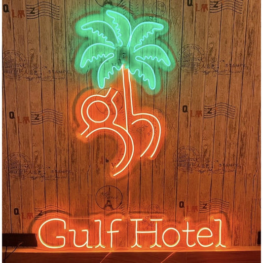 Coconut Tree Gulf Hotel Led Sign Business Neon Sign