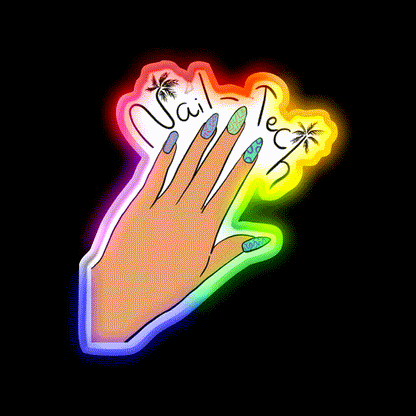 Coconuts Nail Tech Nail Salon Led Neon Sign Rgb Color - LED neon sign close-up detail