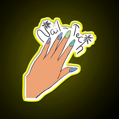 Coconuts Nail Tech Nail Salon Led Neon Sign Rgb Color - Custom LED neon sign front view