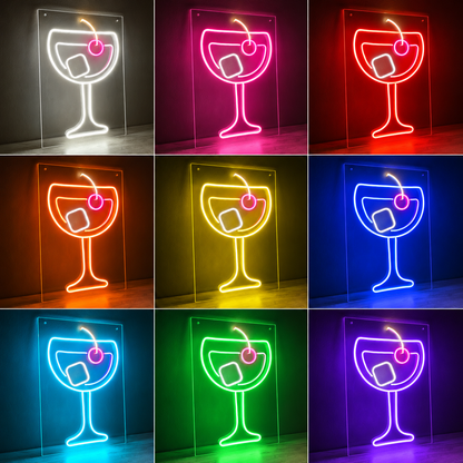 Coctail Neon Sign Neon Decoration For Cafes Coctails LED Neon Sign color grid