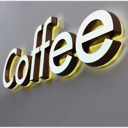 Coffee 3D Frontlit And Backlit Channel Letter Led Light Sign - Shineneon
