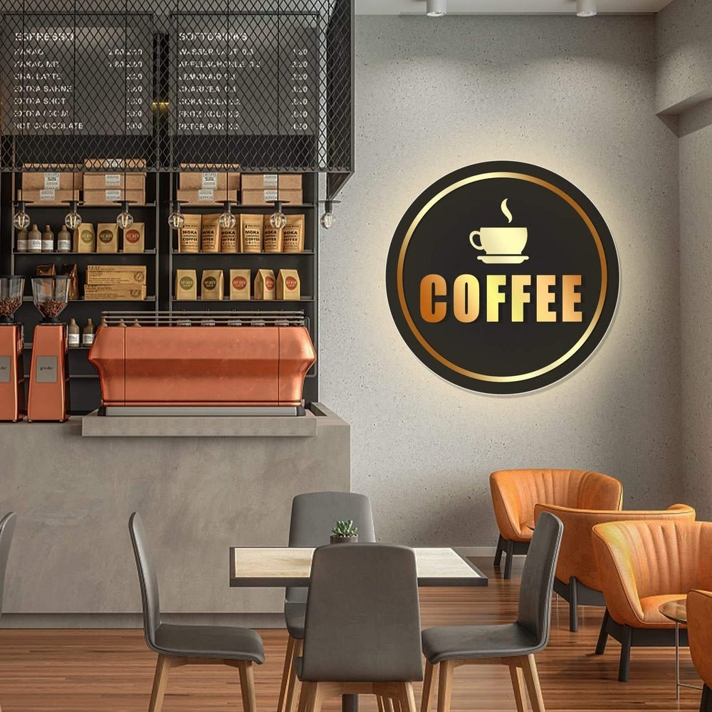 Coffee Acrylic Business Logo Sign - Shineneon