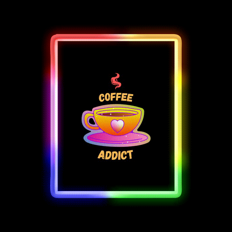 Coffee Addict Cafe Led Neon Sign Espresso Bar Art For Bakery Wall Art Rgb Color