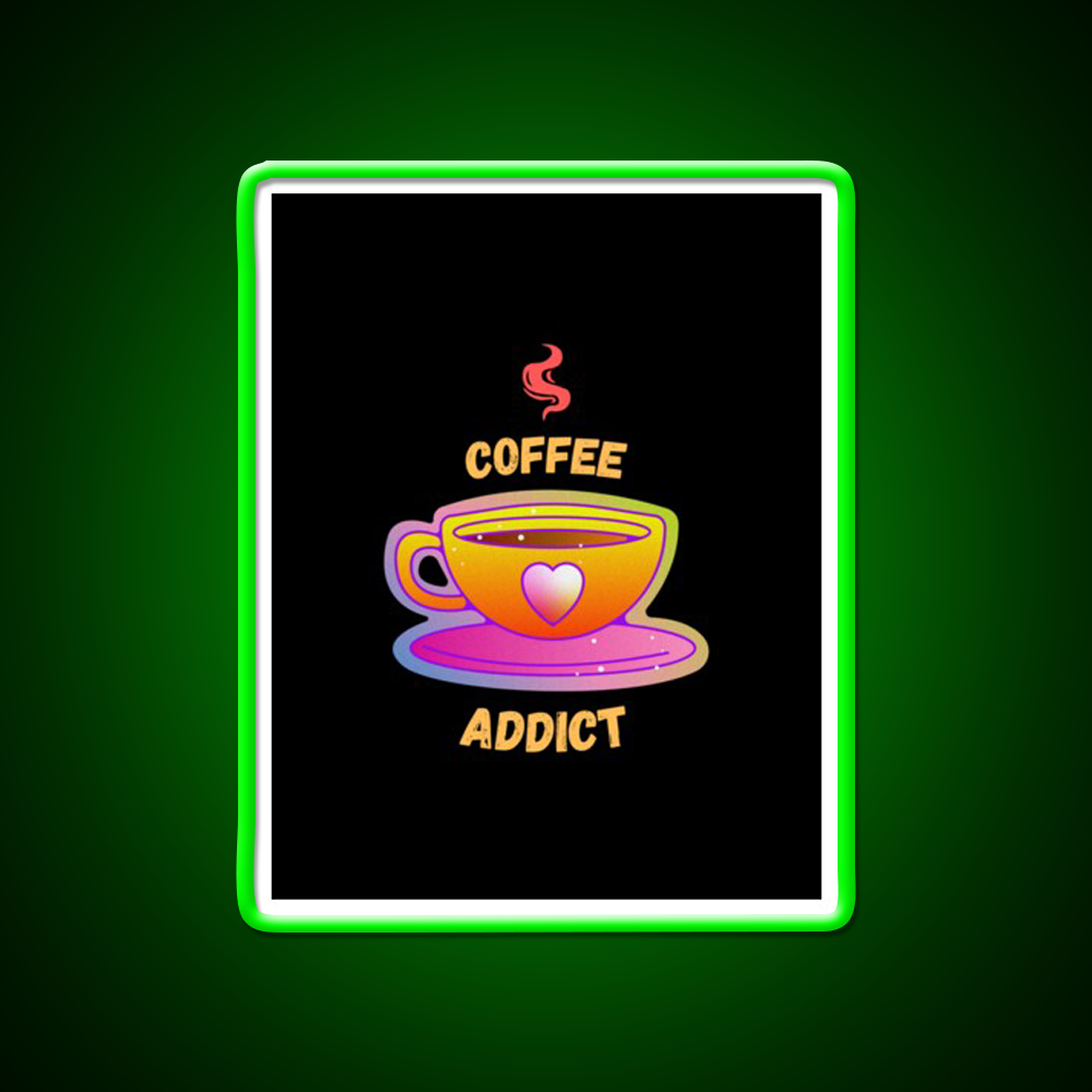 Coffee Addict Cafe Led Neon Sign Espresso Bar Art For Bakery Wall Art Rgb Color