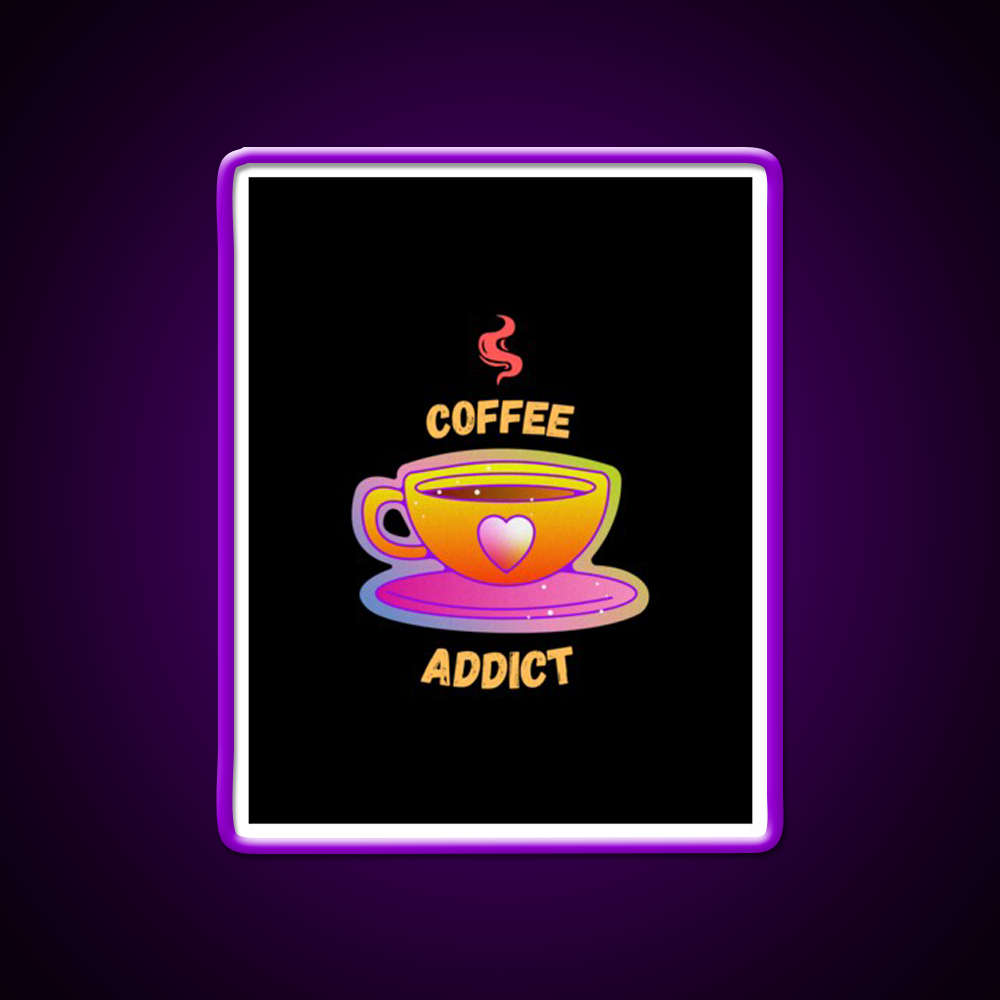 Coffee Addict Cafe Led Neon Sign Espresso Bar Art For Bakery Wall Art Rgb Color