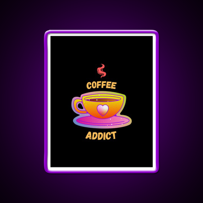 Coffee Addict Cafe Led Neon Sign Espresso Bar Art For Bakery Wall Art Rgb Color