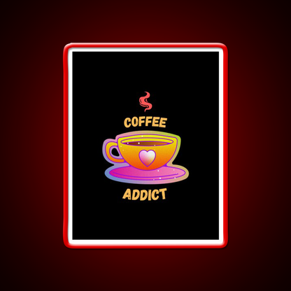 Coffee Addict Cafe Led Neon Sign Espresso Bar Art For Bakery Wall Art Rgb Color