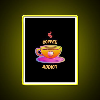 Coffee Addict Cafe Led Neon Sign Espresso Bar Art For Bakery Wall Art Rgb Color
