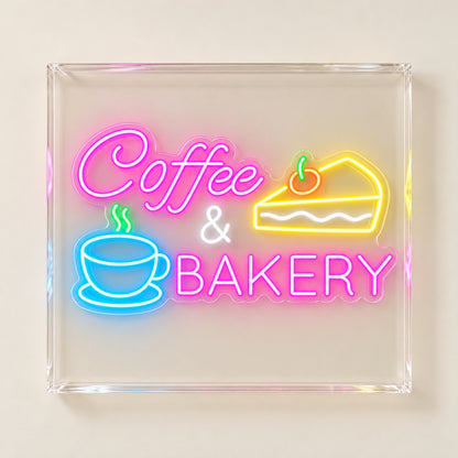 Coffee & Bakery Cup Cake LED Neon Sign - natural light view