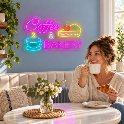 Coffee & Bakery LED Neon Sign - lifestyle view