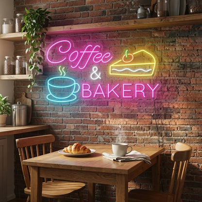 Coffee And Bakery Wall Decor LED Neon Sign - 03 Real Lifestyle Scene