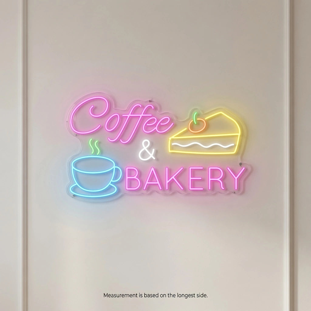 Coffee And Bakery Wall Decor LED Neon Sign - 04 Size Image