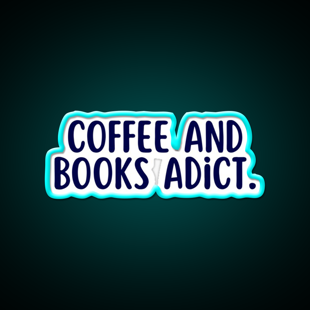 Coffee And Books Adict Cafe Led Neon Sign Espresso Bar Art Rgb Color