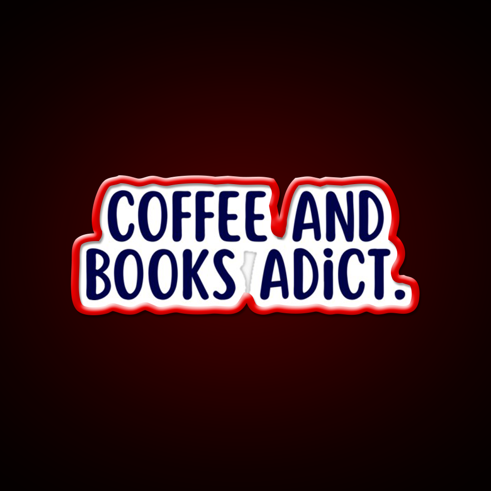 Coffee And Books Adict Cafe Led Neon Sign Espresso Bar Art Rgb Color