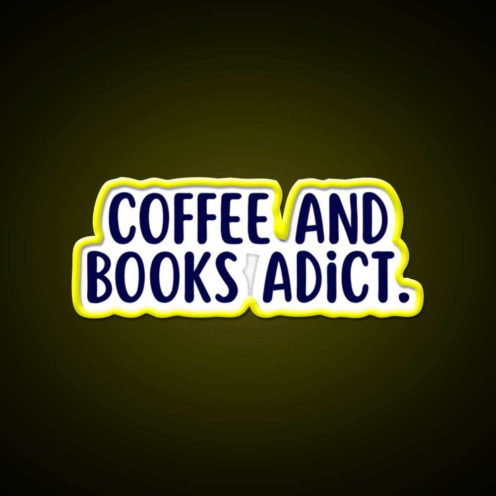 Coffee And Books Adict Cafe Led Neon Sign Espresso Bar Art Rgb Color