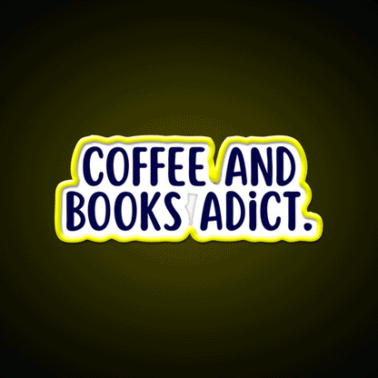 Coffee And Books Adict Cafe Led Neon Sign Espresso Bar Art Rgb Color