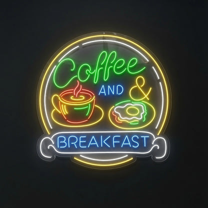 Coffee And Breakfast Wall Decor LED Neon Sign - 01 Original Product Image