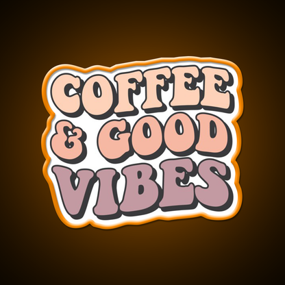 Coffee And Good Vibes Cafe Led Neon Sign Espresso Bar Art Rgb Color
