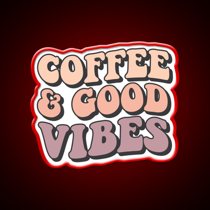 Coffee And Good Vibes Cafe Led Neon Sign Espresso Bar Art Rgb Color