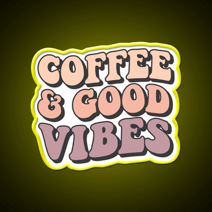 Coffee And Good Vibes Cafe Led Neon Sign Espresso Bar Art Rgb Color - Shineneon