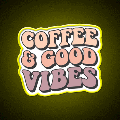 Coffee And Good Vibes Cafe Led Neon Sign Espresso Bar Art Rgb Color