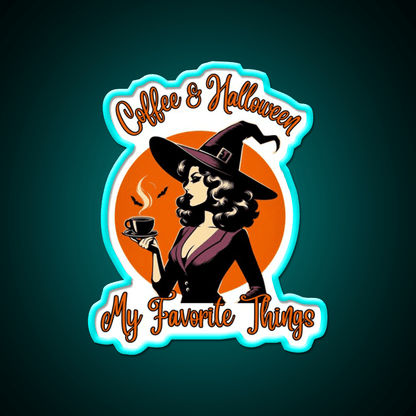 Coffee And Halloween My Favorite Things Led Neon Sign Espresso Bar Art Rgb Color - Shineneon
