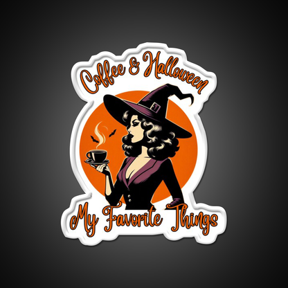 Coffee And Halloween My Favorite Things Led Neon Sign Espresso Bar Art Rgb Color