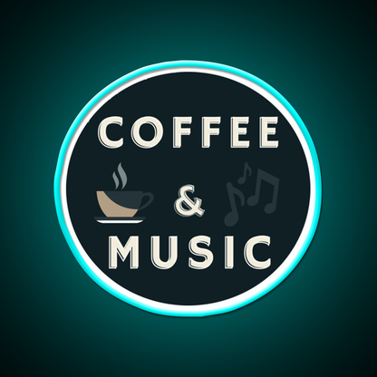 Coffee And Music Cafe Led Neon Sign Espresso Bar Arts Rgb Color