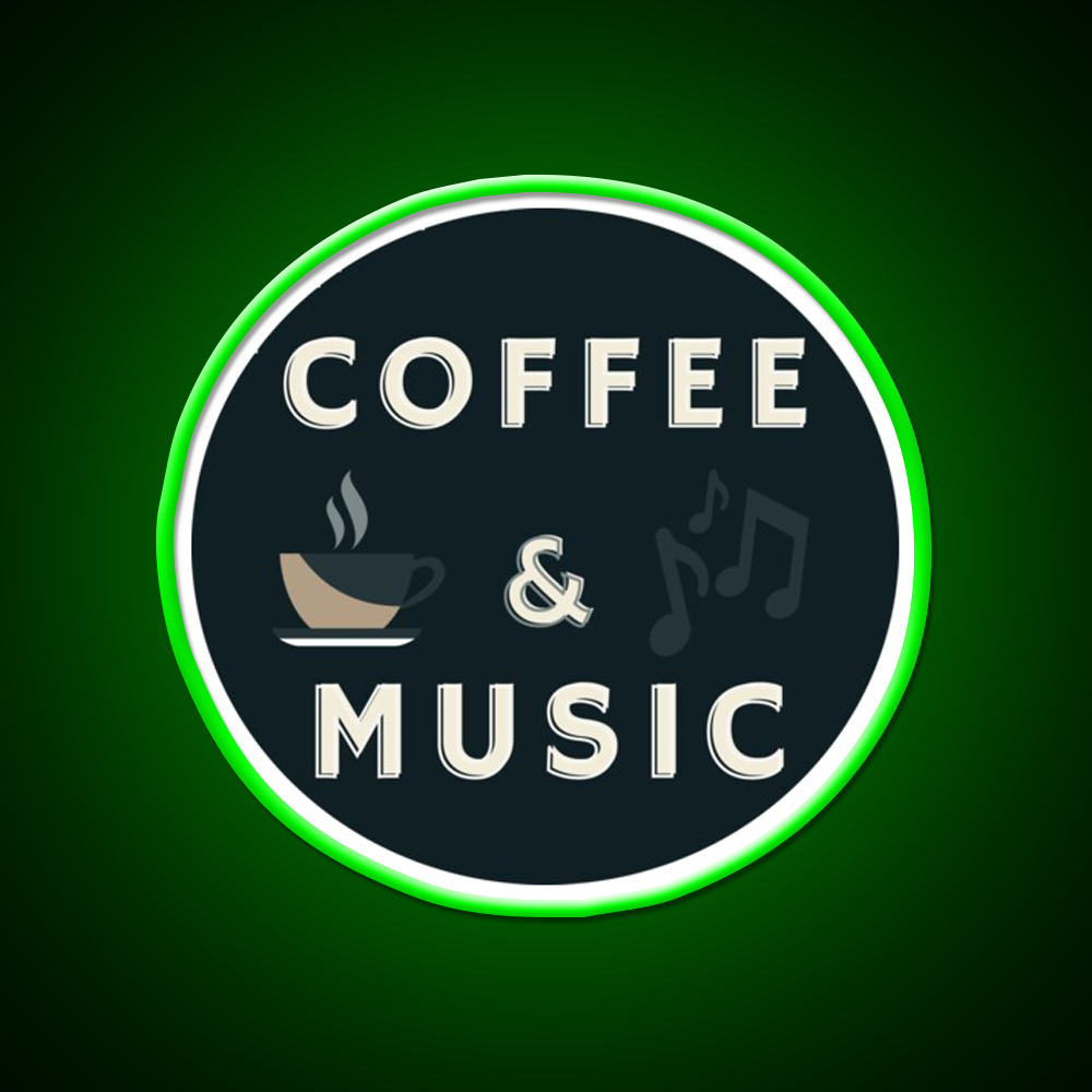Coffee And Music Cafe Led Neon Sign Espresso Bar Arts Rgb Color