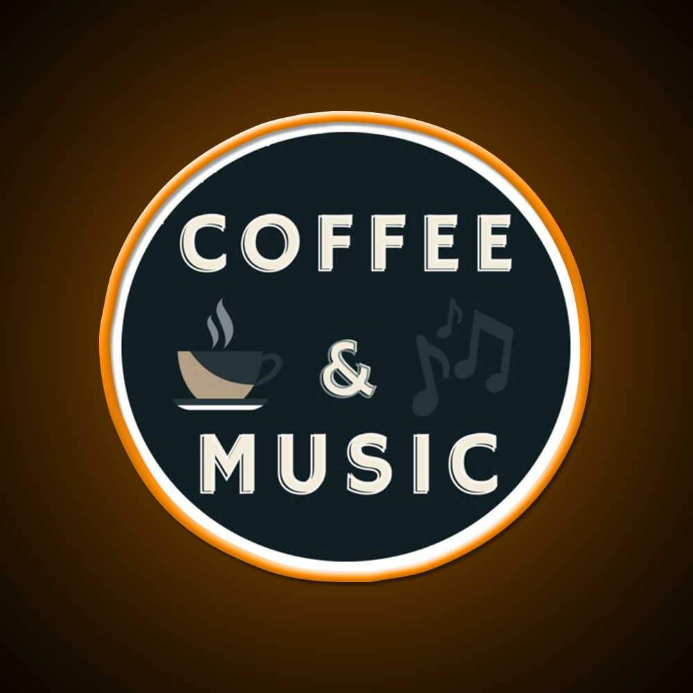 Coffee And Music Cafe Led Neon Sign Espresso Bar Arts Rgb Color