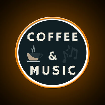 Coffee And Music Cafe Led Neon Sign Espresso Bar Arts Rgb Color