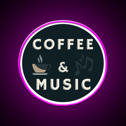 Coffee And Music Cafe Led Neon Sign Espresso Bar Arts Rgb Color